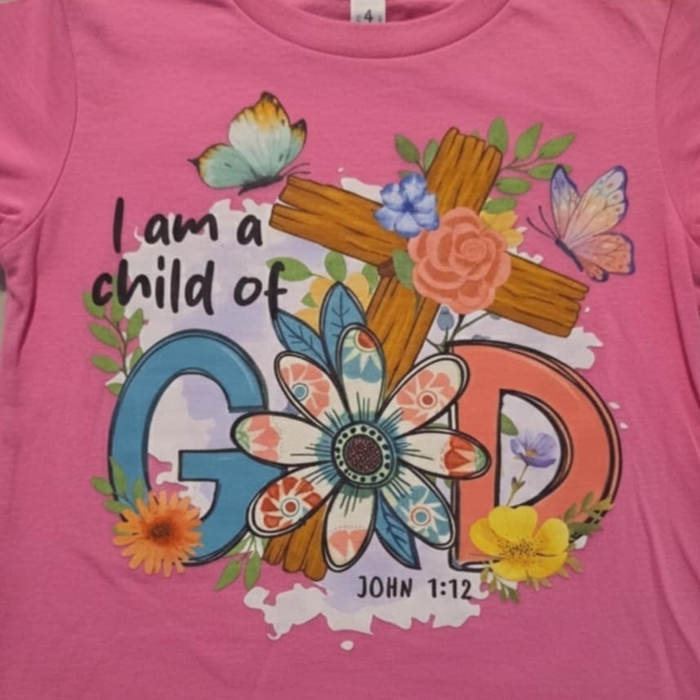 Vibrant Pink Kids' T-Shirt with Graphic Design - Picture 2 of 2